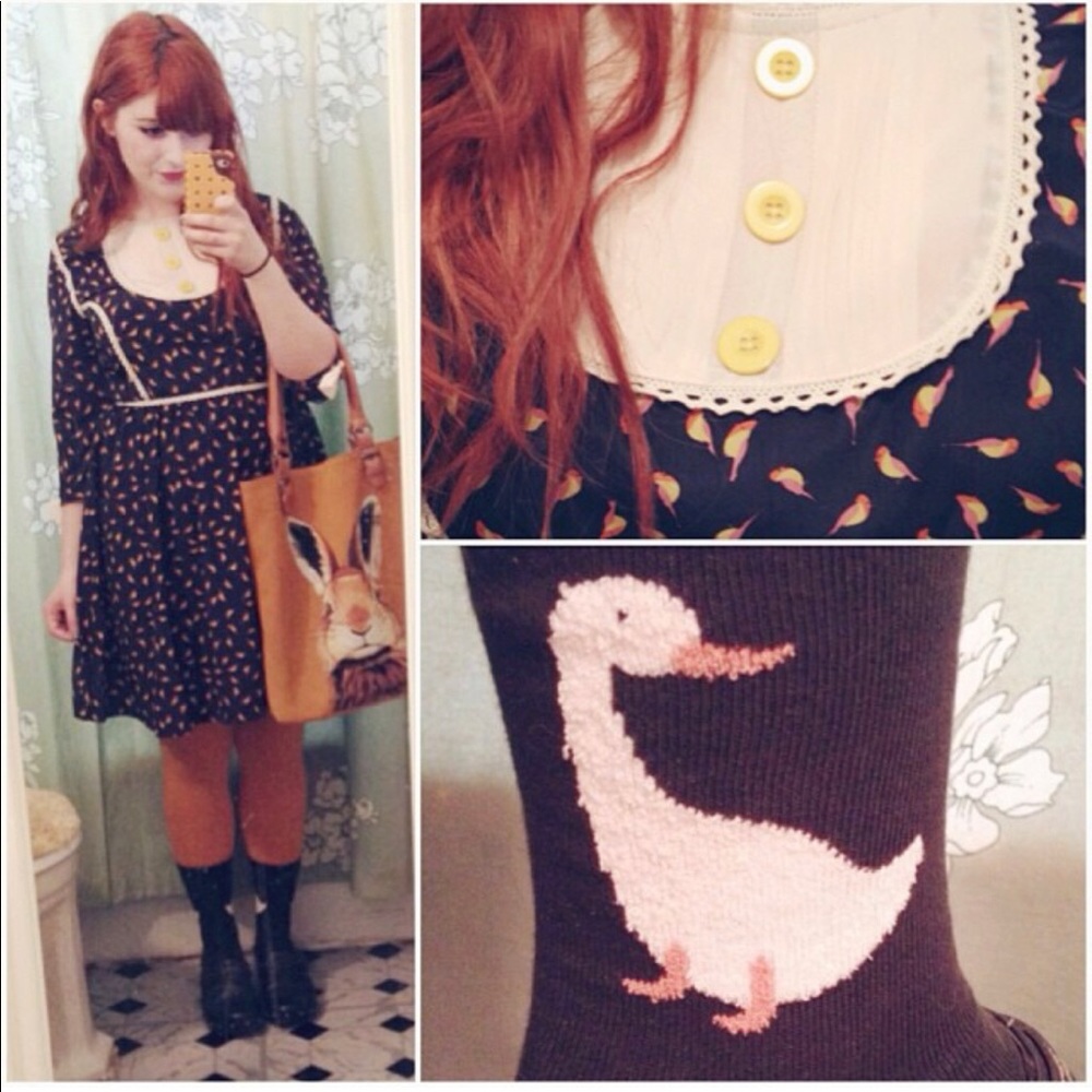 Whimsical Bird and bow dress